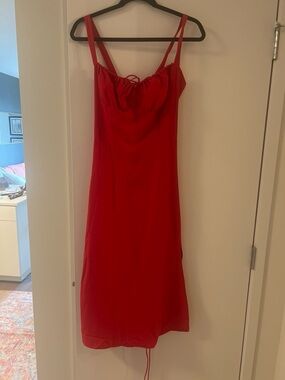 Red Slip Dress with Spaghetti Straps